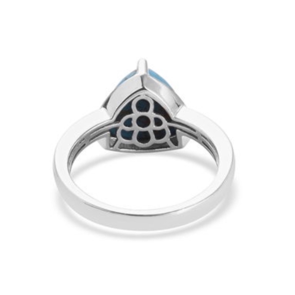 Mojave Blue Turquoise Ring in Platinum Bond Brass - Picture 4 of 8